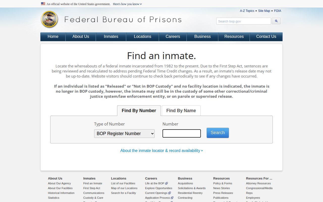 Federal locator for an Edgar County released inmate