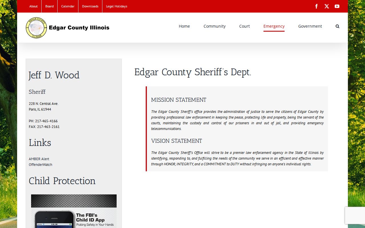 Edgar County Jail release records official sheriff page